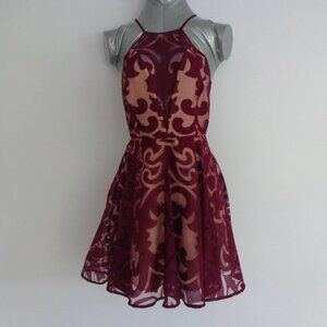 KEEPSAKE THE LABEL Romantic Rebel Burnout Lace‎ Skater Dress Size S